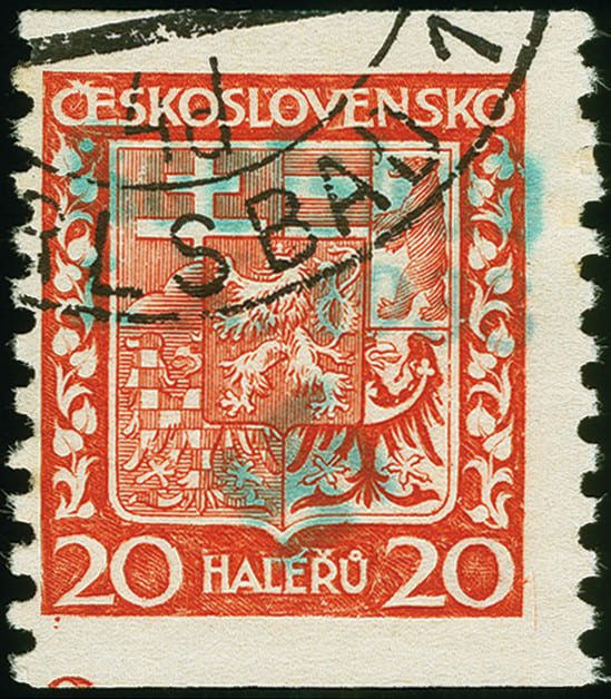 Karlovy Vary přetisk známky - sudety - sudetenland - Karlsbad - Michel 3B