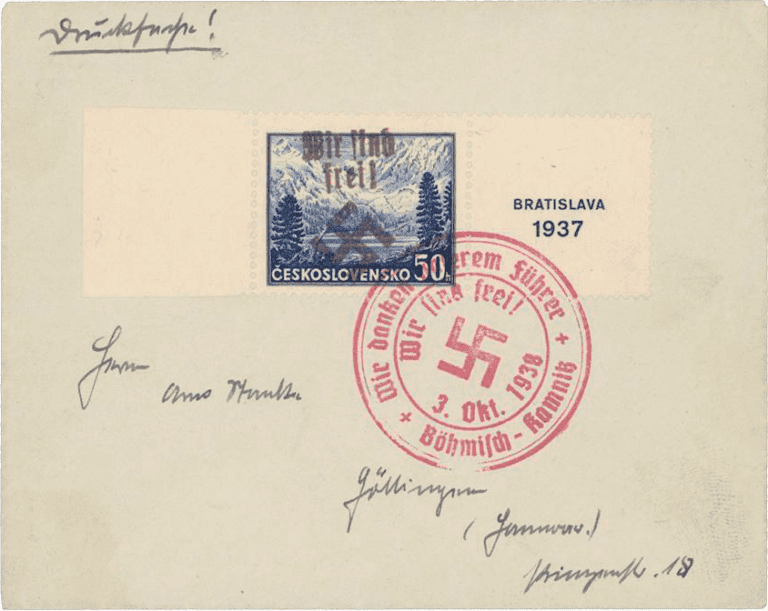 BÖHMISCH KAMNITZ | Sudetenland | Private Errinerungsdrucke | Aussig 1938 | Die Postwertzeichnen des Sudetenlandes